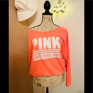 Pink Everyday Lounge Off Tb Shoulder Sweatshirt Size L